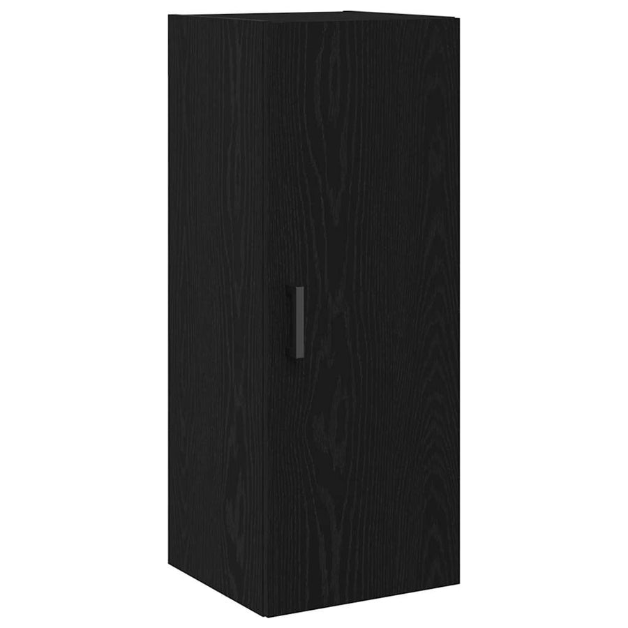Wandkast 34,5x34x90 cm bewerkt hout zwart eikenkleurig