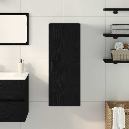 Wandkast 34,5x34x90 cm bewerkt hout zwart eikenkleurig