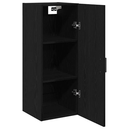 Wandkast 34,5x34x90 cm bewerkt hout zwart eikenkleurig