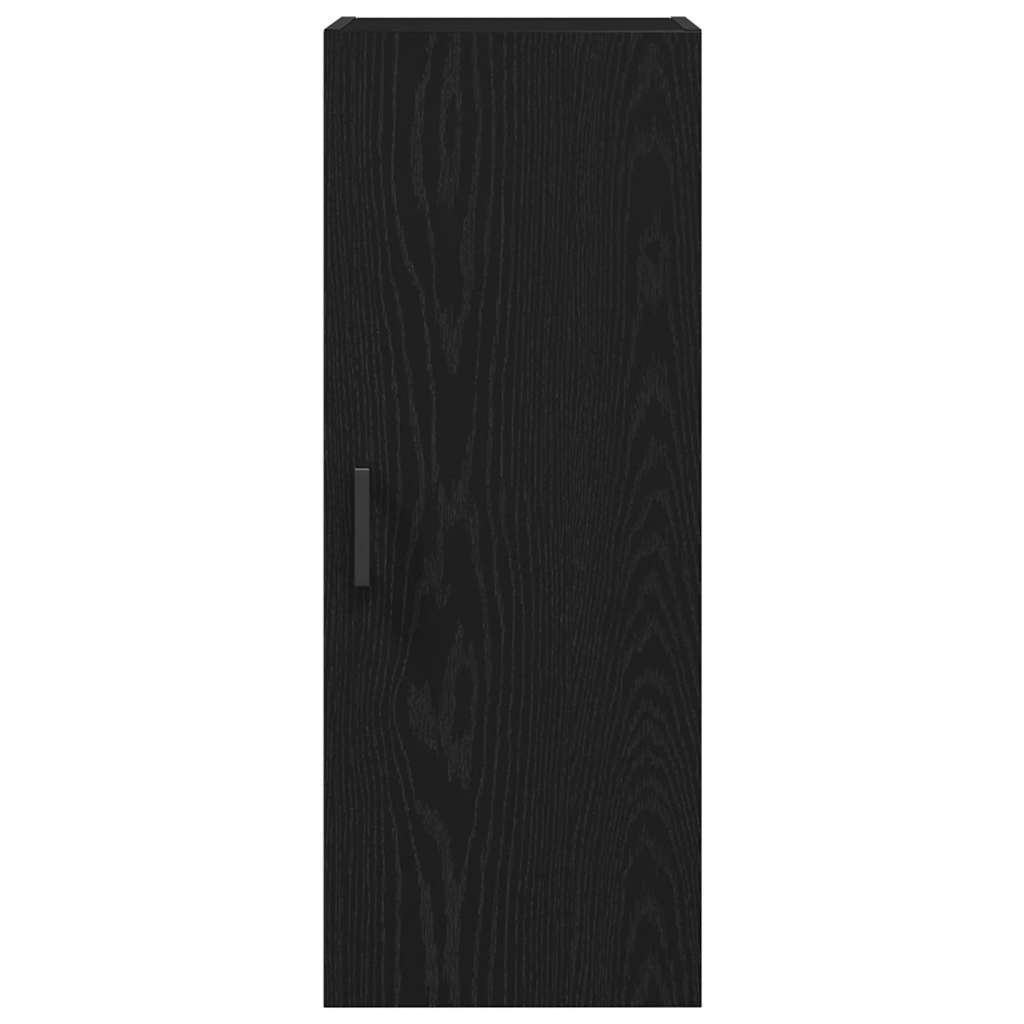 Wandkast 34,5x34x90 cm bewerkt hout zwart eikenkleurig