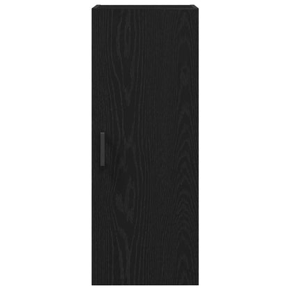Wandkast 34,5x34x90 cm bewerkt hout zwart eikenkleurig