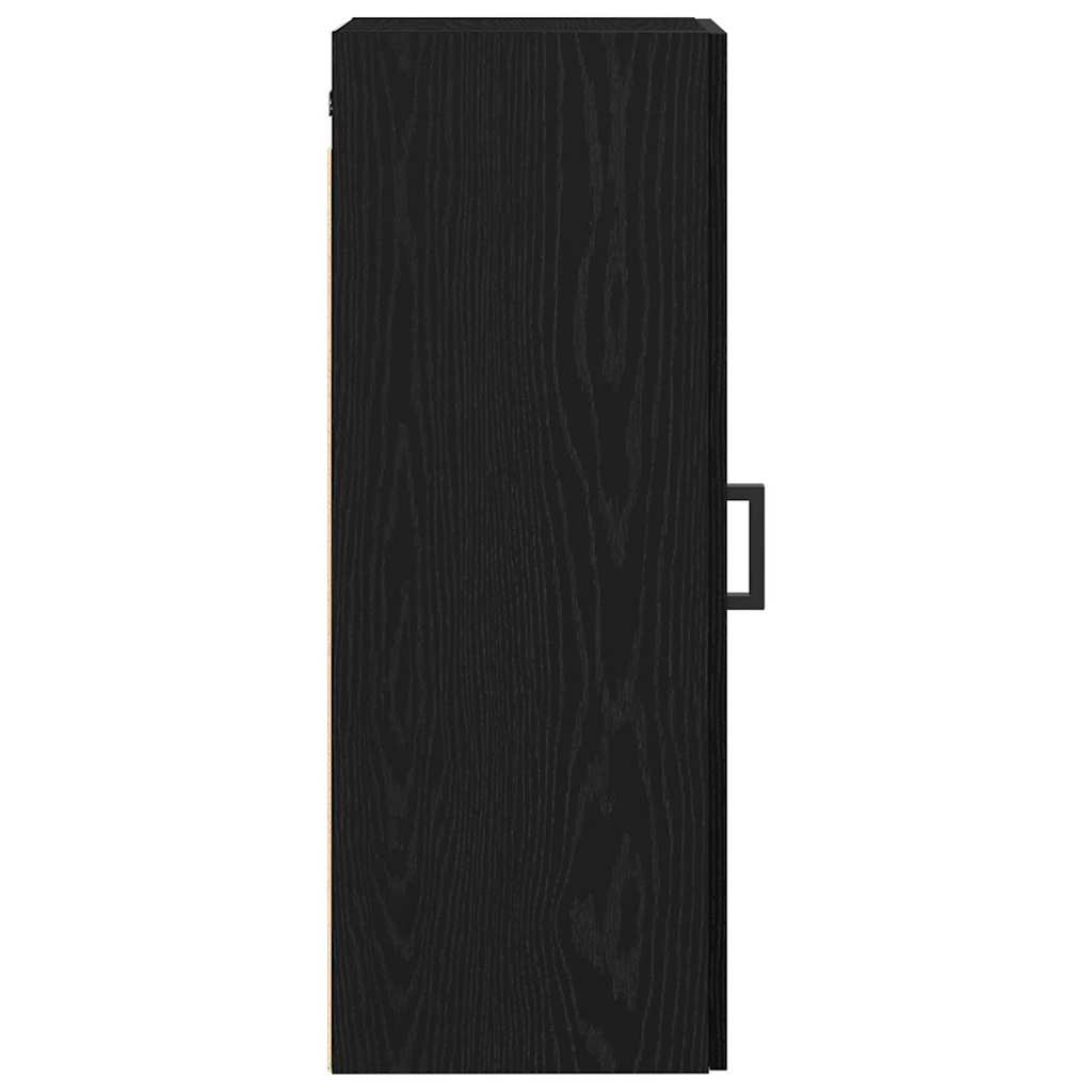 Wandkast 34,5x34x90 cm bewerkt hout zwart eikenkleurig