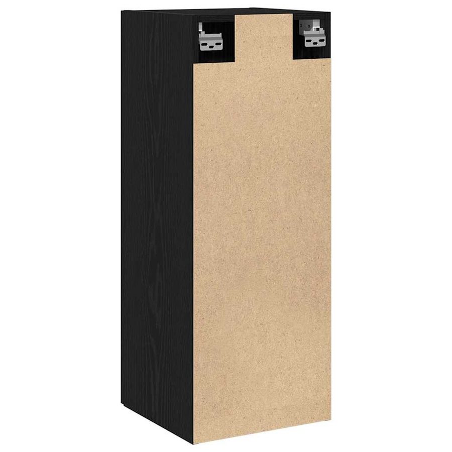 Wandkast 34,5x34x90 cm bewerkt hout zwart eikenkleurig