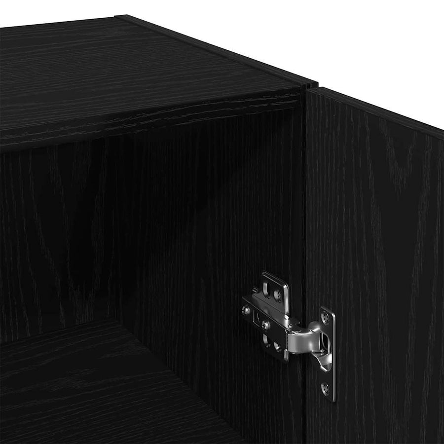 Wandkast 34,5x34x90 cm bewerkt hout zwart eikenkleurig