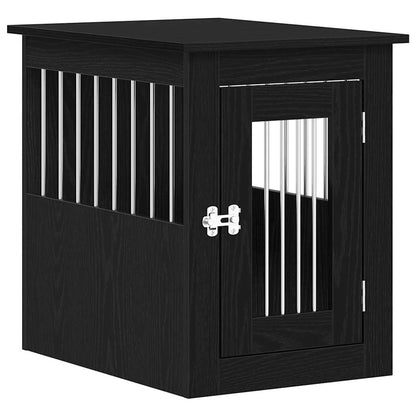 Hondenbenchmeubel 62x45x59 cm bewerkt hout zwart eikenkleurig