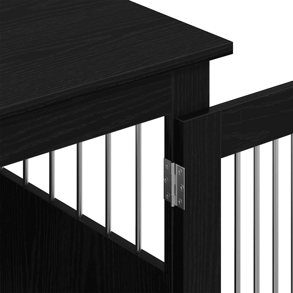 Hondenbenchmeubel 75x55x65 cm bewerkt hout zwart eikenkleurig