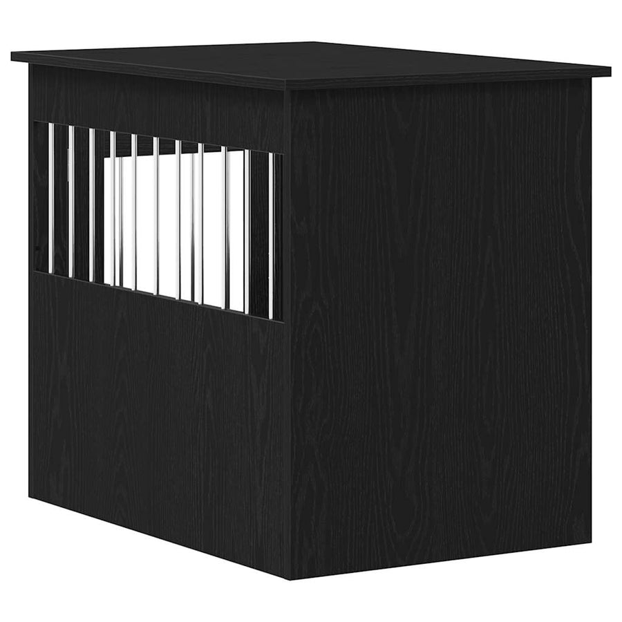 Hondenbenchmeubel 80x55x68 cm bewerkt hout zwart eikenkleurig