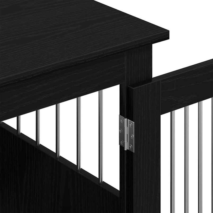 Hondenbenchmeubel 80x55x68 cm bewerkt hout zwart eikenkleurig