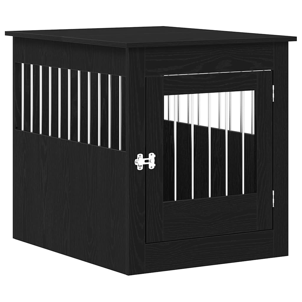 Hondenbenchmeubel 80x64,5x71 cm bewerkt hout zwart eikenkleurig