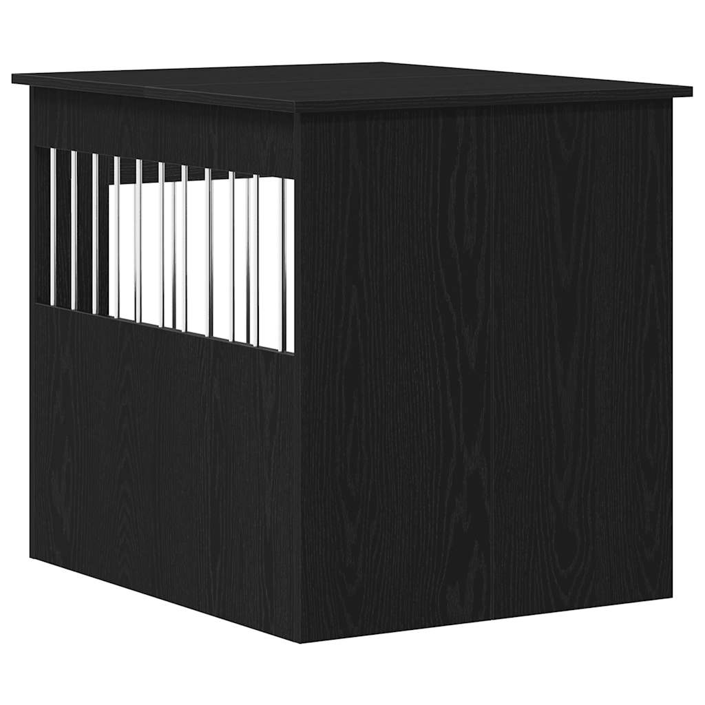 Hondenbenchmeubel 80x64,5x71 cm bewerkt hout zwart eikenkleurig