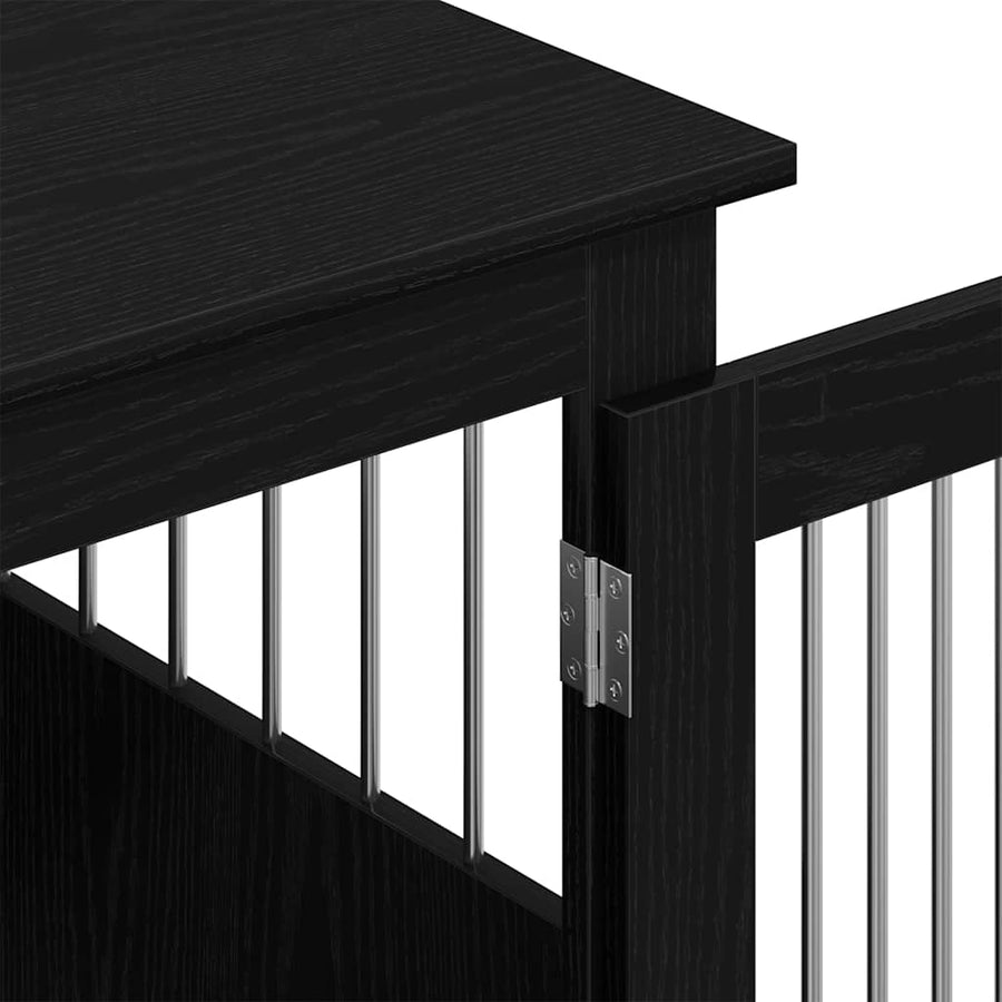 Hondenbenchmeubel 80x64,5x71 cm bewerkt hout zwart eikenkleurig