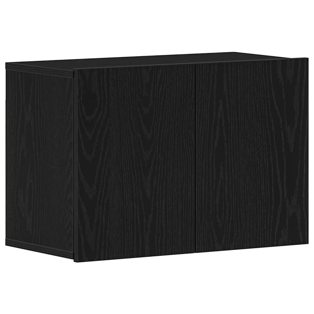 Tv-meubel 60x30x41 cm bewerkt hout zwart eikenkleurig