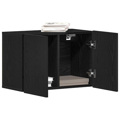 Tv-meubel 60x30x41 cm bewerkt hout zwart eikenkleurig