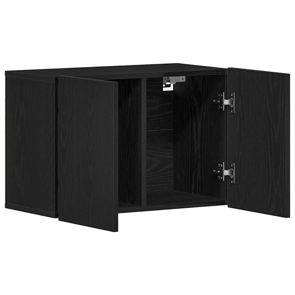 Tv-meubel 60x30x41 cm bewerkt hout zwart eikenkleurig