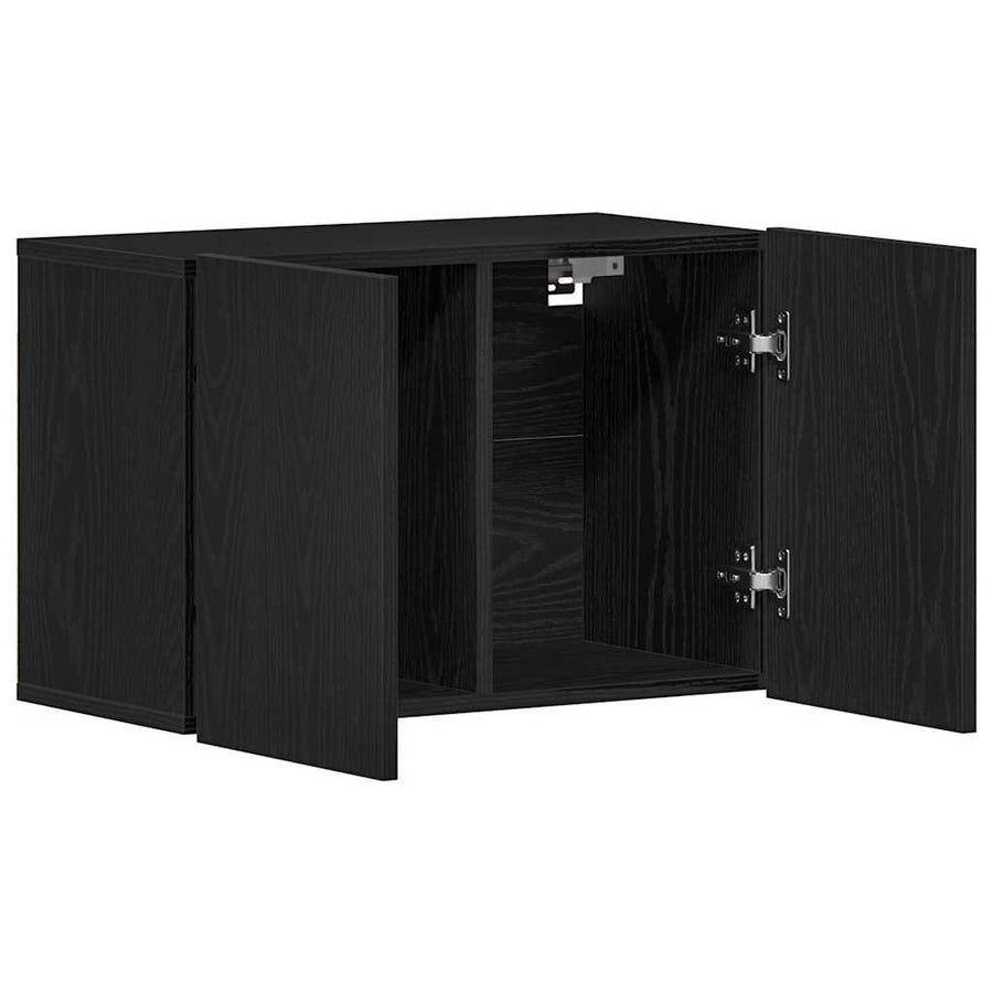 Tv-meubel 60x30x41 cm bewerkt hout zwart eikenkleurig