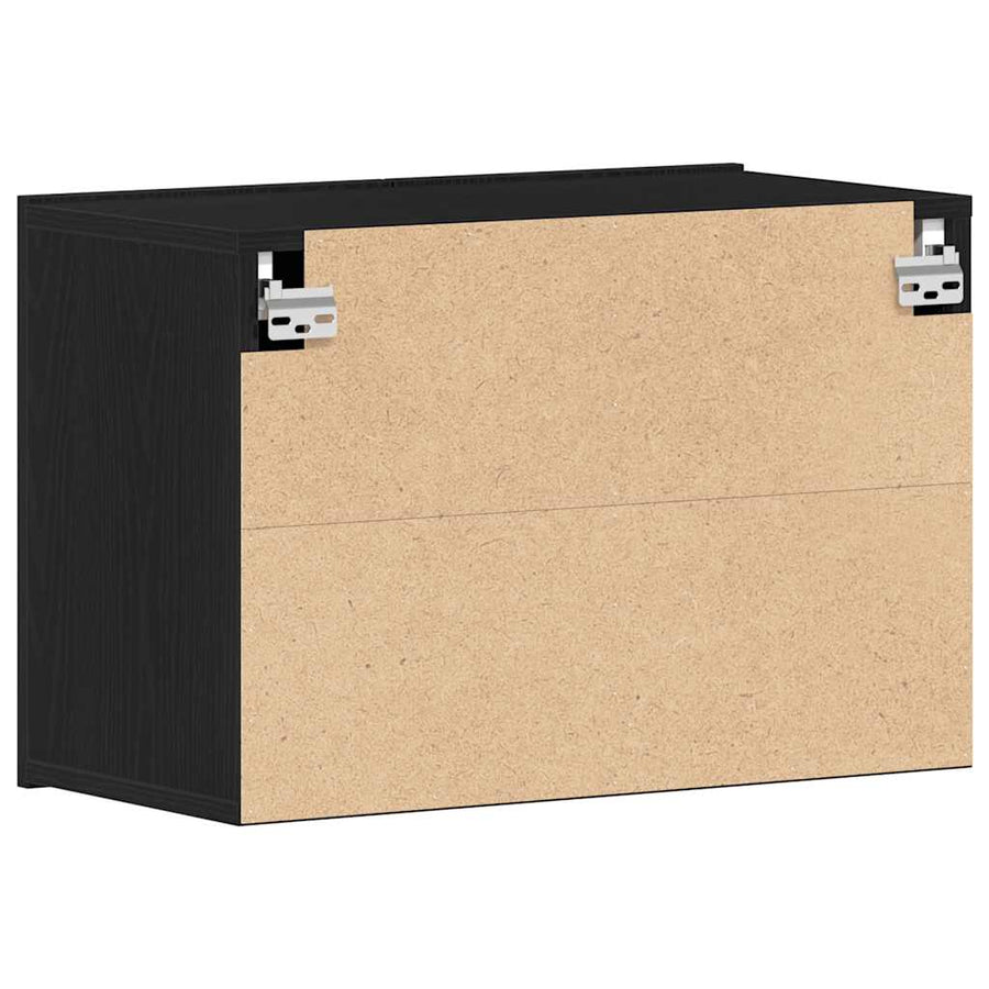Tv-meubel 60x30x41 cm bewerkt hout zwart eikenkleurig