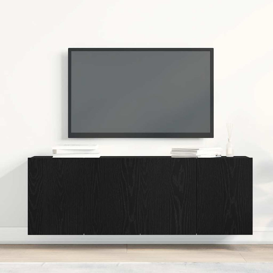Tv-meubels 2 st 120x30x41 cm bewerkt hout zwart eikenkleurig