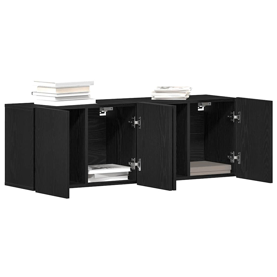 Tv-meubels 2 st 120x30x41 cm bewerkt hout zwart eikenkleurig