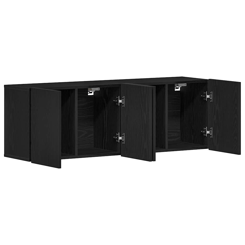 Tv-meubels 2 st 120x30x41 cm bewerkt hout zwart eikenkleurig