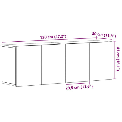 Tv-meubels 2 st 120x30x41 cm bewerkt hout zwart eikenkleurig