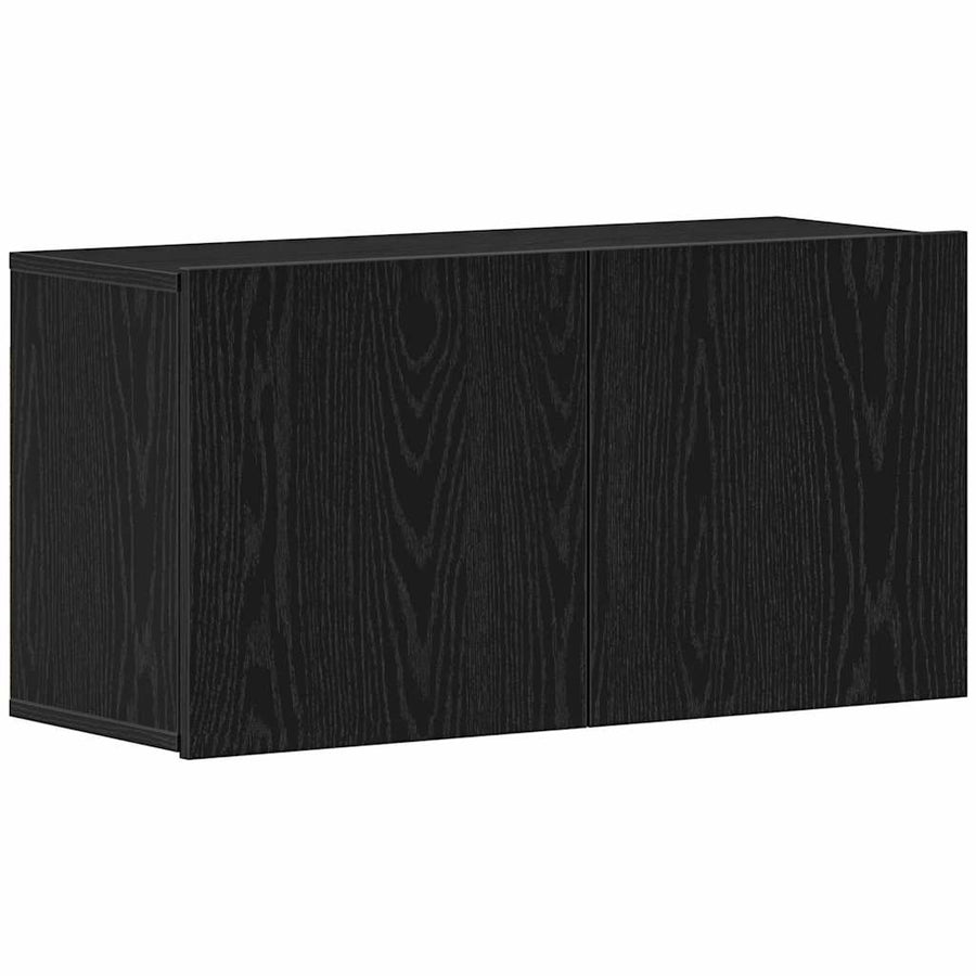 Tv-meubel 80x30x41 cm bewerkt hout zwart eikenkleurig