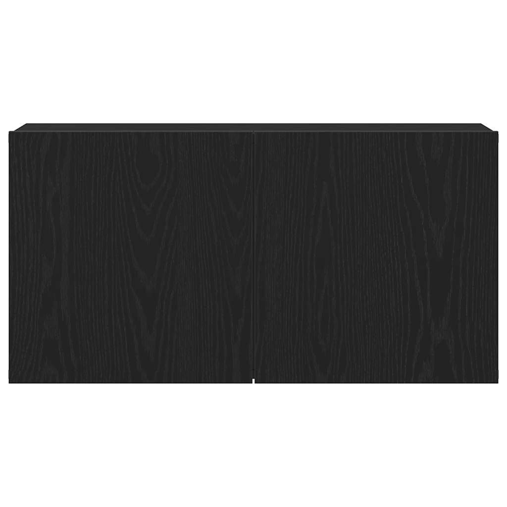 Tv-meubel 80x30x41 cm bewerkt hout zwart eikenkleurig