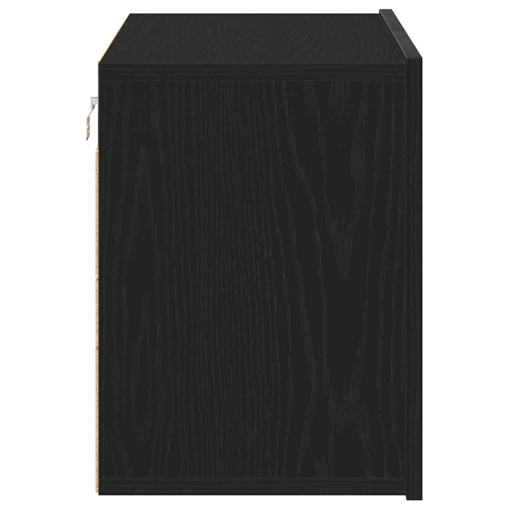 Tv-meubel 80x30x41 cm bewerkt hout zwart eikenkleurig