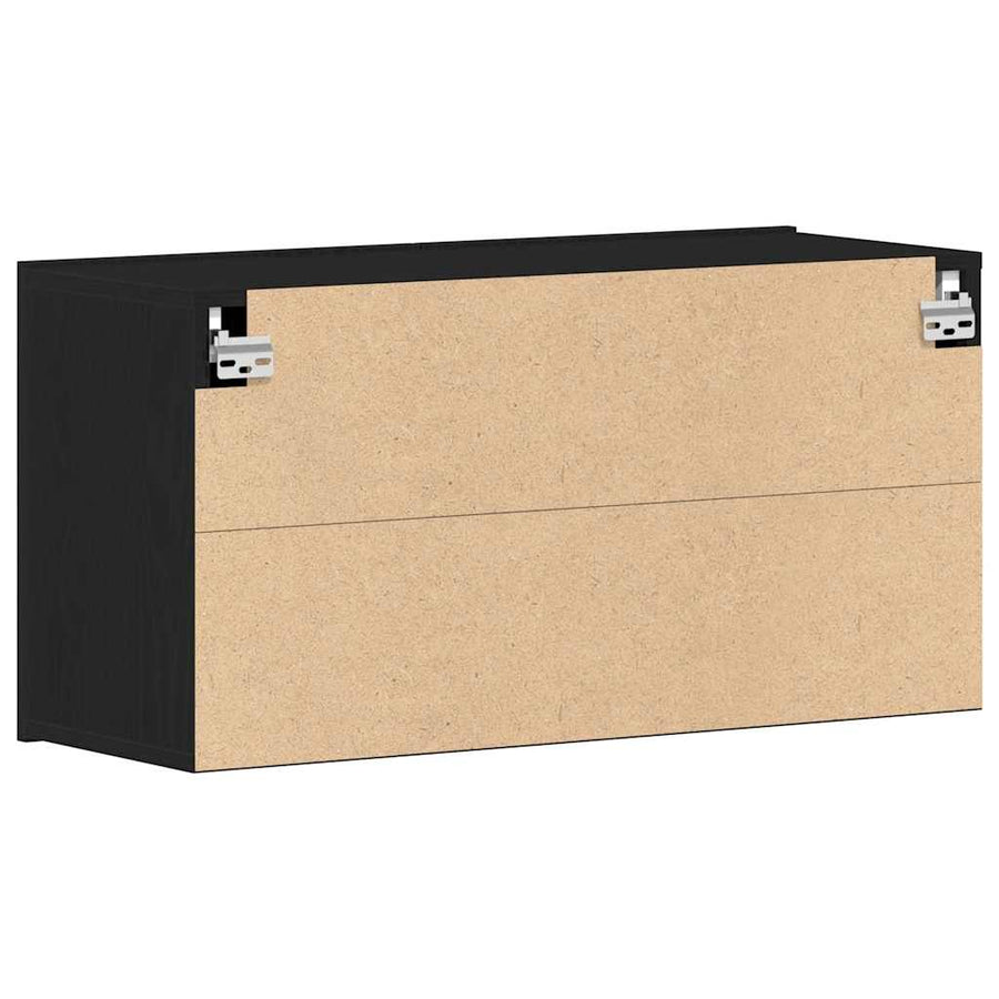 Tv-meubel 80x30x41 cm bewerkt hout zwart eikenkleurig