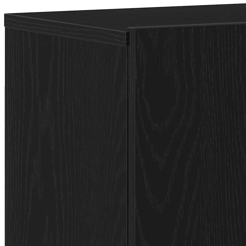 Tv-meubel 80x30x41 cm bewerkt hout zwart eikenkleurig