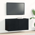 Tv-meubel 80x30x41 cm bewerkt hout zwart eiken