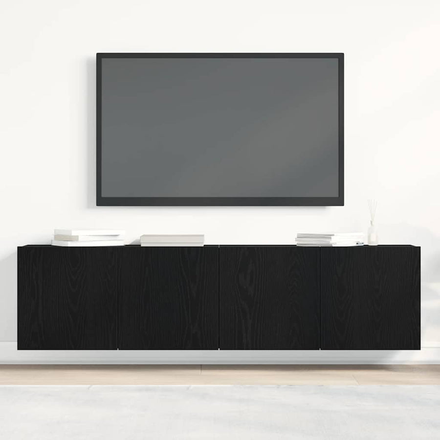 Tv-meubels 2 st 160x30x41 cm bewerkt hout zwart eikenkleurig