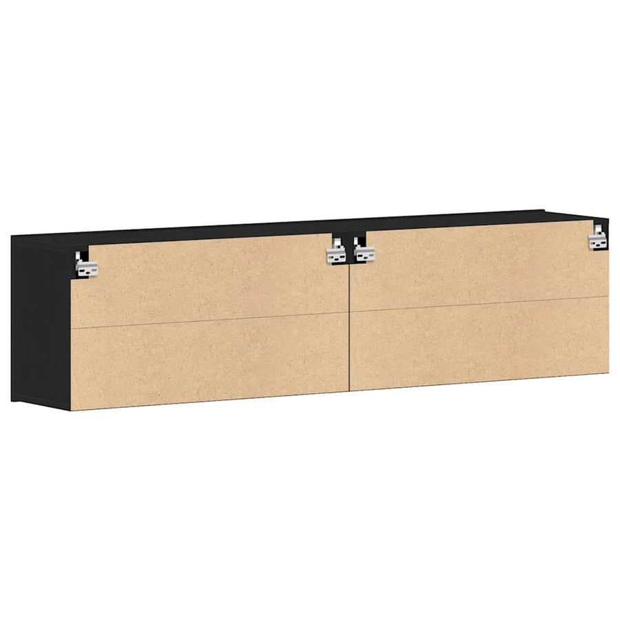 Tv-meubels 2 st 160x30x41 cm bewerkt hout zwart eikenkleurig