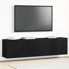 Tv-meubels 2 st 160x30x41 cm bewerkt hout zwart eiken