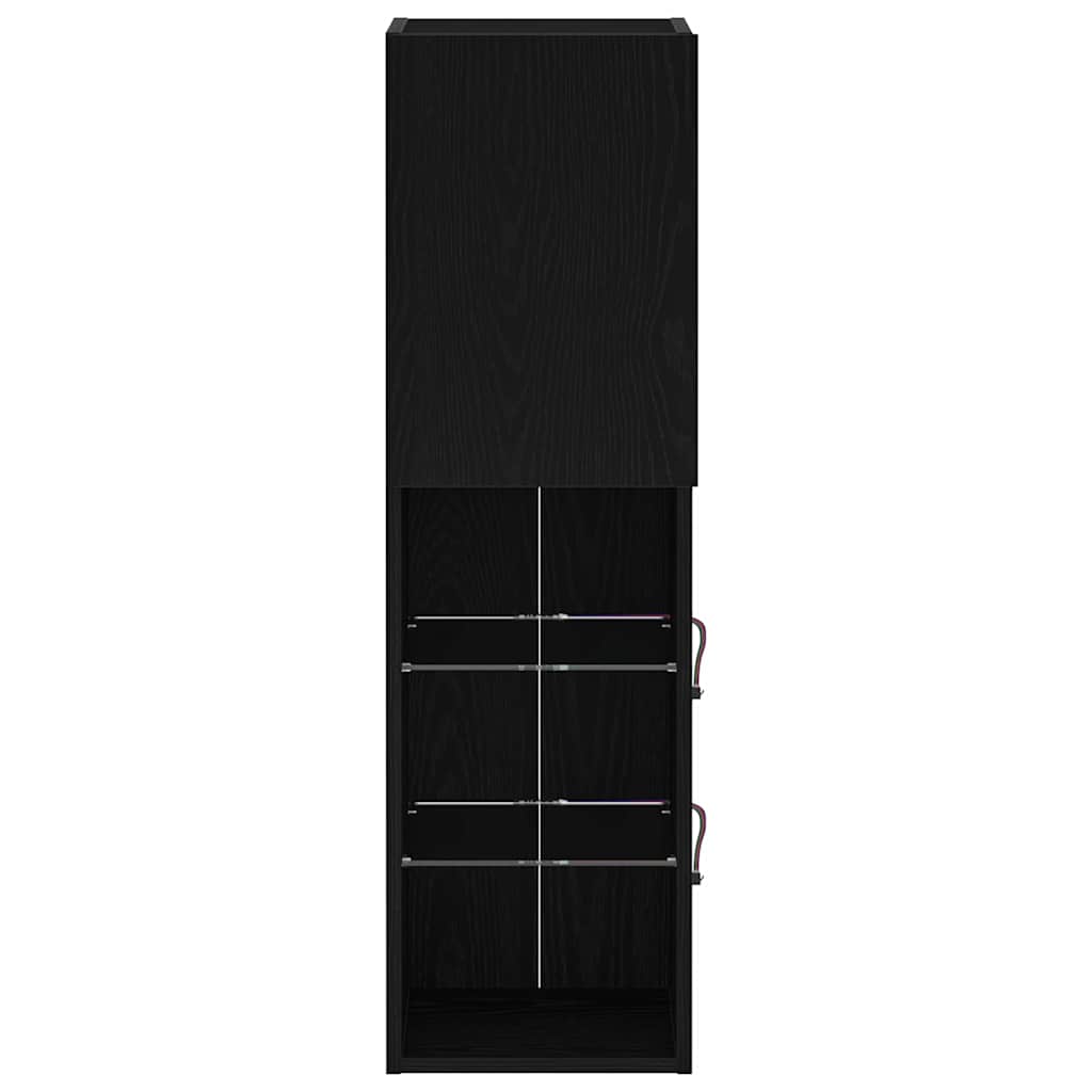Tv-meubelset 2 pcs Zwart Eiken 30,5 x 30 x 102 cm Bewerkt hout