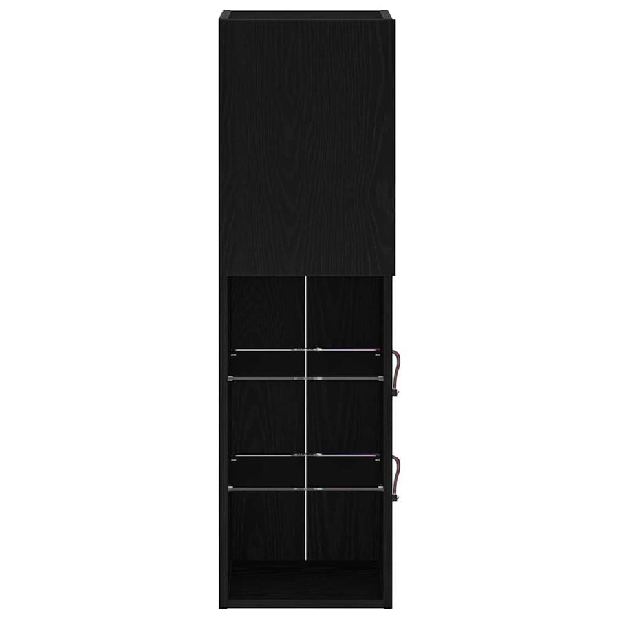 Tv-meubelset 2 pcs Zwart Eiken 30,5 x 30 x 102 cm Bewerkt hout
