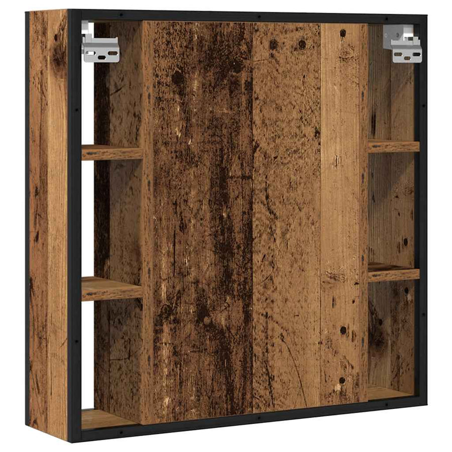 Badkamerspiegelkast 60x16x60 cm spaanplaat oud hout