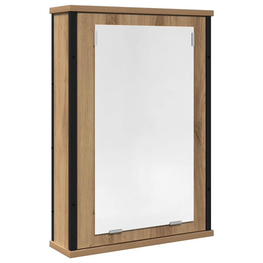 Badkamerspiegelkast 42x12x60 cm bewerkt hout artisanaal