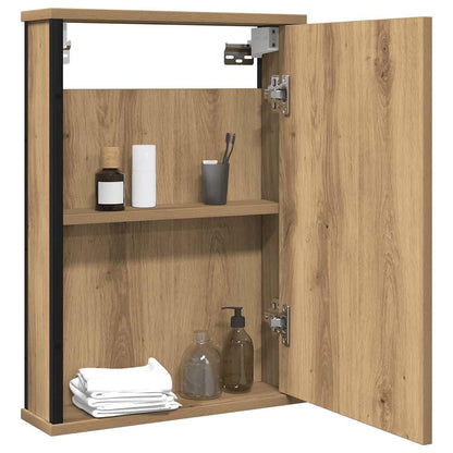 Badkamerspiegelkast 42x12x60 cm bewerkt hout artisanaal