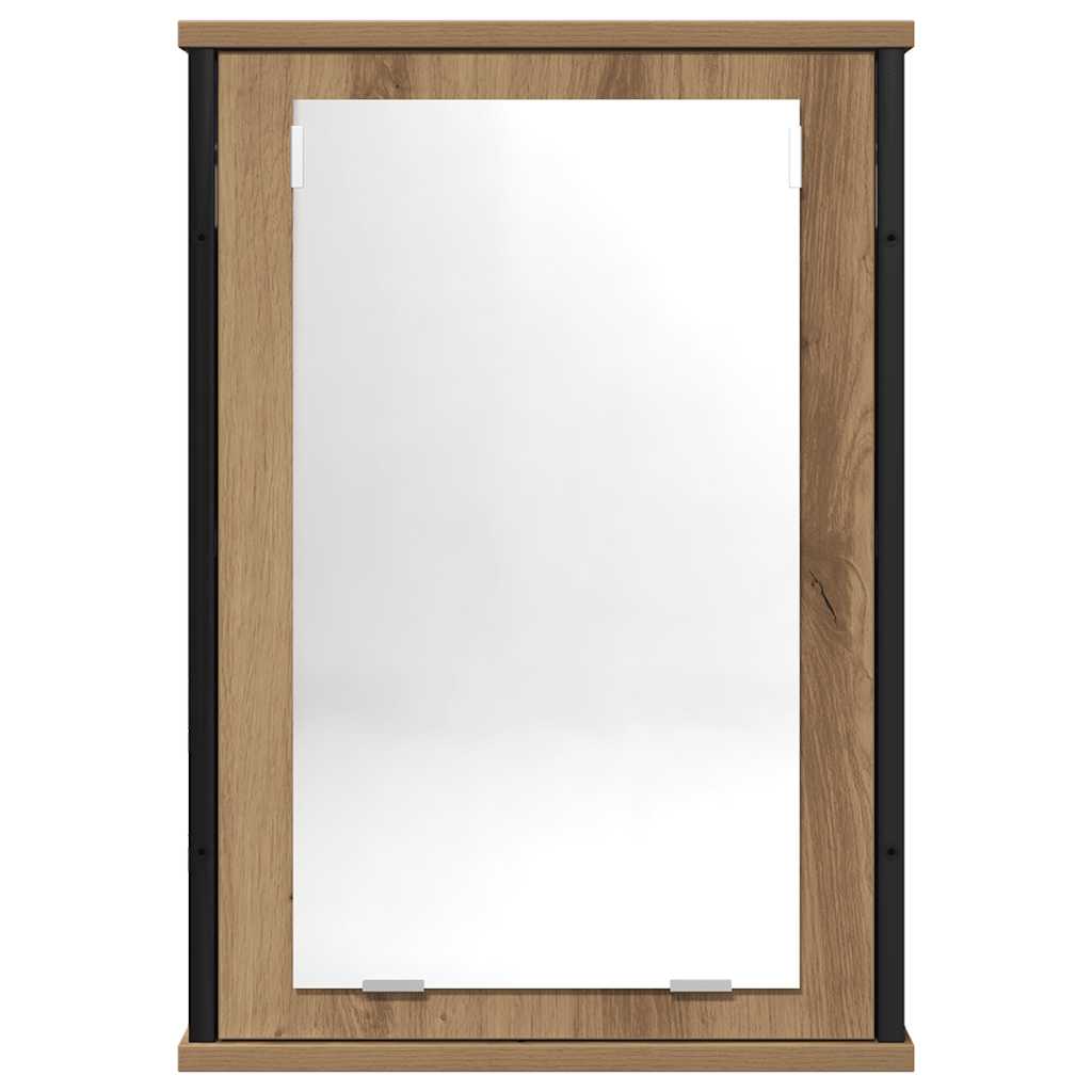 Badkamerspiegelkast 42x12x60 cm bewerkt hout artisanaal