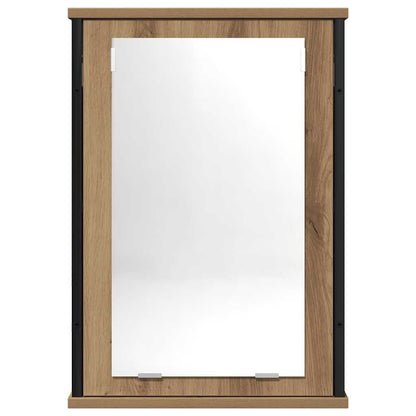 Badkamerspiegelkast 42x12x60 cm bewerkt hout artisanaal