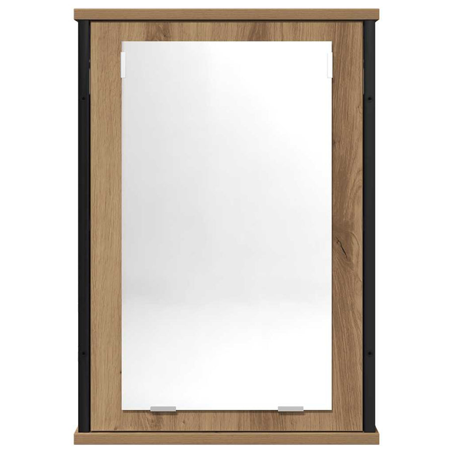 Badkamerspiegelkast 42x12x60 cm bewerkt hout artisanaal