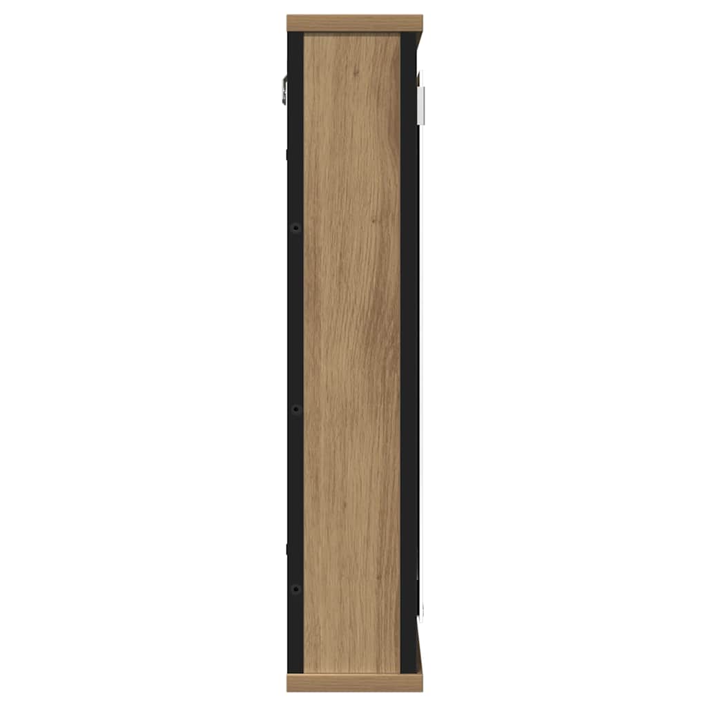 Badkamerspiegelkast 42x12x60 cm bewerkt hout artisanaal