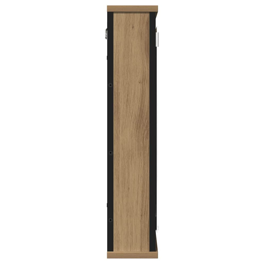 Badkamerspiegelkast 42x12x60 cm bewerkt hout artisanaal