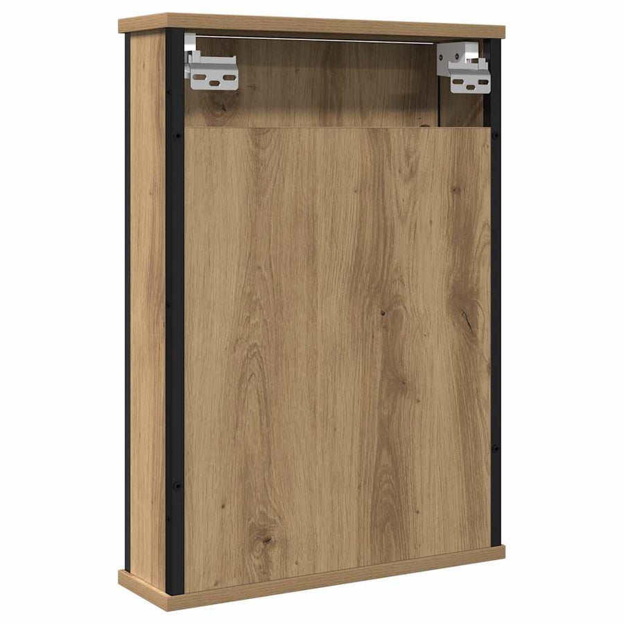 Badkamerspiegelkast 42x12x60 cm bewerkt hout artisanaal