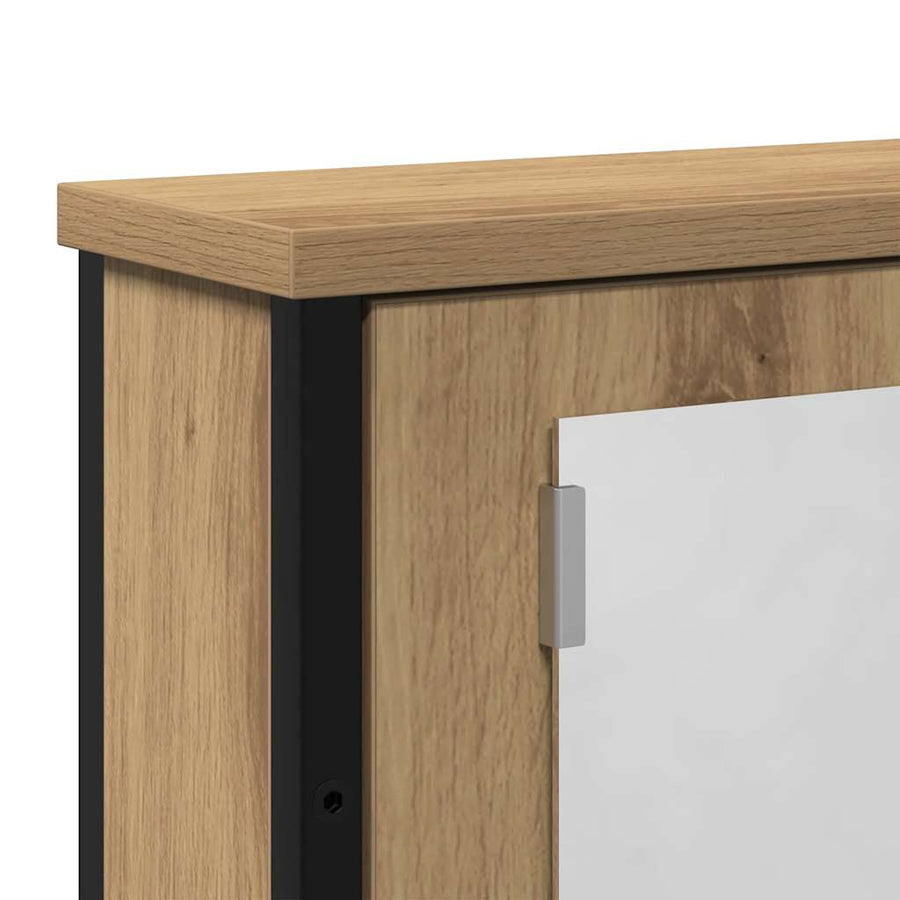 Badkamerspiegelkast 42x12x60 cm bewerkt hout artisanaal