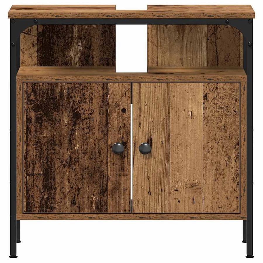 Wastafelmeubel 60x30x60 cm spaanplaat oud hout