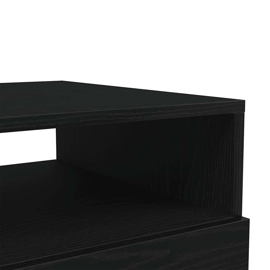 Salontafel met LED-verlichting 50x49x40 cm zwart eiken