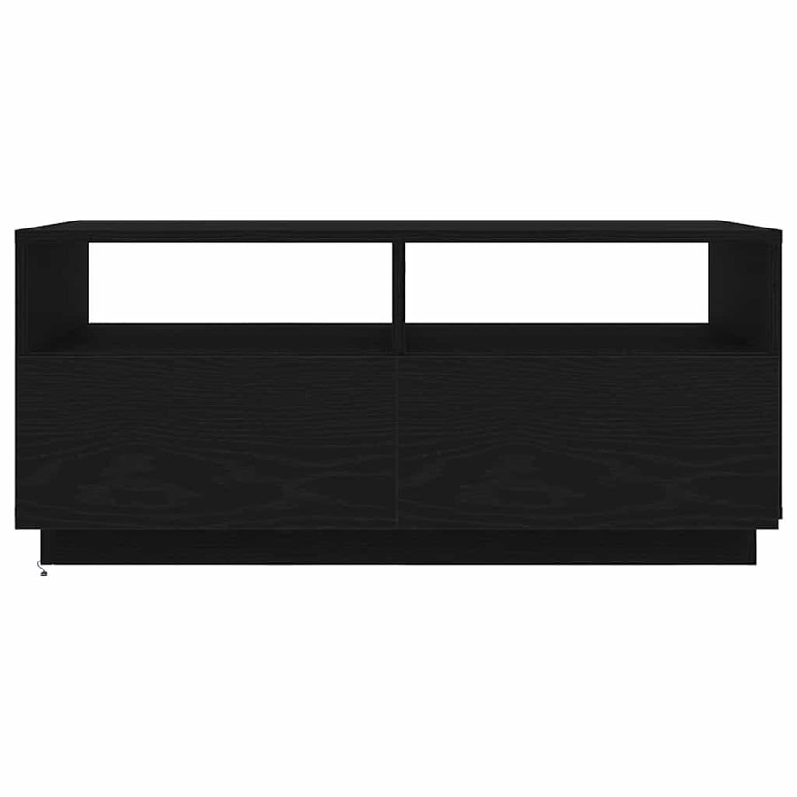 Salontafel met LED-verlichting 90x49x40 cm zwart eiken