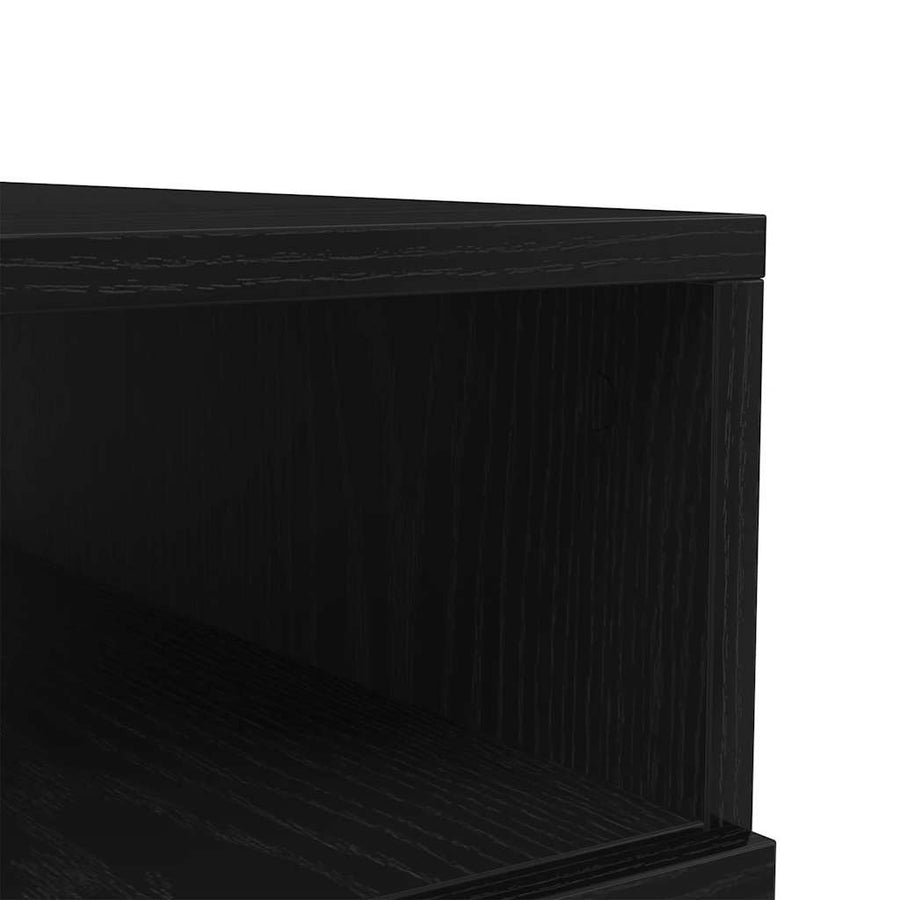 Salontafel met LED-verlichting 90x49x40 cm zwart eiken