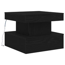 Salontafel met LED-verlichting 50x50x40 cm zwart eikenkleurig